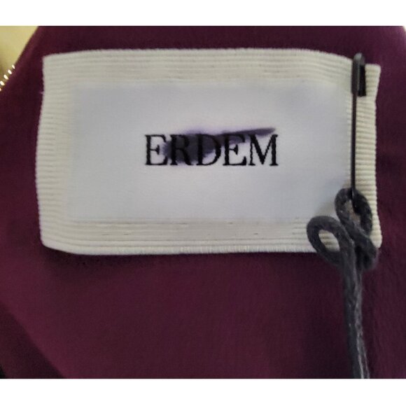 Erdem 'Keni' Lace Trim Shift Dress, Burgundy & Black, Womens Size 4 US - Picture 8 of 10